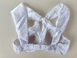 Top halter satinado blanco festival o danza