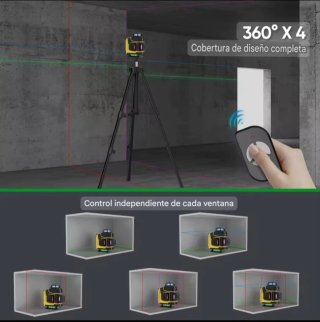 Nivel Láser 4D 16 Líneas Color Trípode Maletín