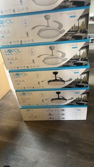 Ventilador de techo Hopol con palas retráctiles