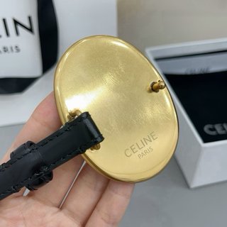 Cintura Celine Nera con Fibbia Dorata