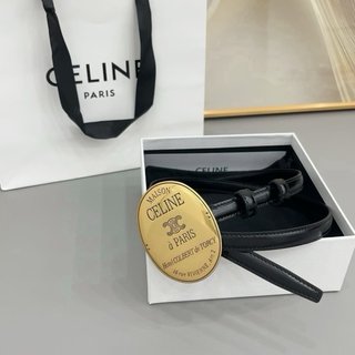 Cintura Celine Nera con Fibbia Dorata