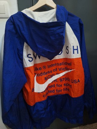 Cortavientos Vintage Nike Azul Naranja