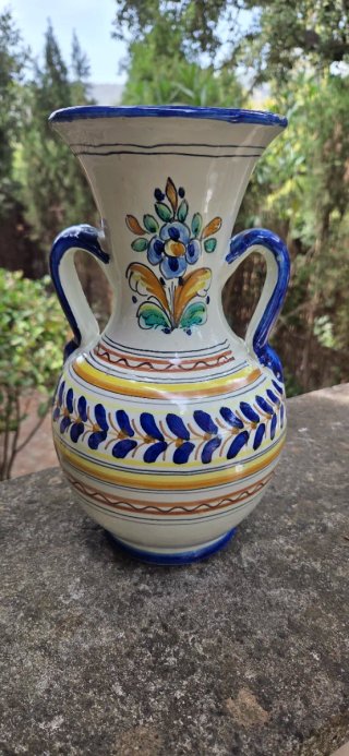 Jarrón Antiguo Talavera Cerámica