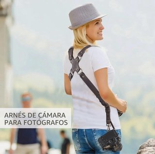 Correa para dos cámaras de fotos de cuero 4J LEDR