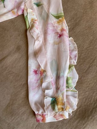 Camisa Zara Volantes Estampada Talla L
