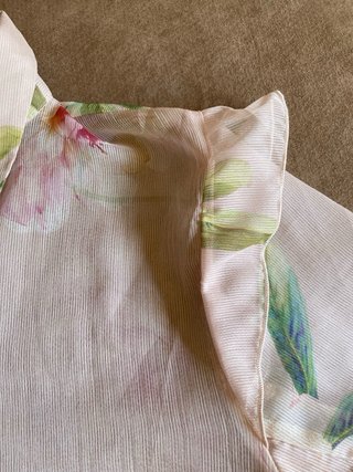 Camisa Zara Volantes Estampada Talla L