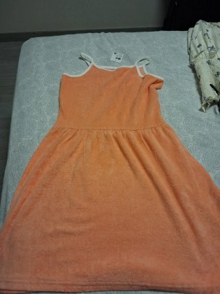 Vestido playa rizo naranja T.10/12