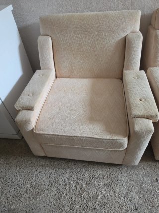 Sillones vintage tela beige
