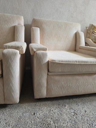 Sillones vintage tela beige