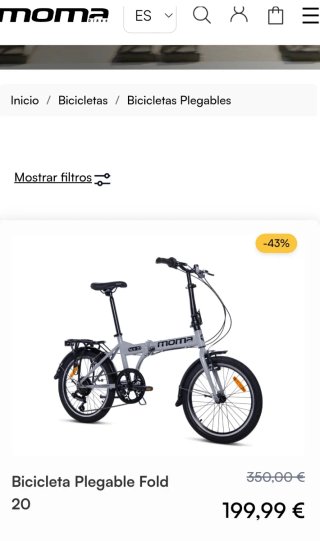 Bici plegable Moma nueva a estrenar oferta