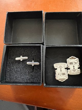 Lote 2 pares gemelos escudo plata