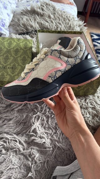 Zapatillas Gucci Rython Beige y Rosa