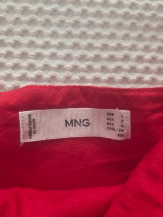 Vestido rojo Mango Talla L con volantes