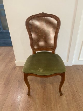 6 Sillas Clásicas Madera y Rattan
