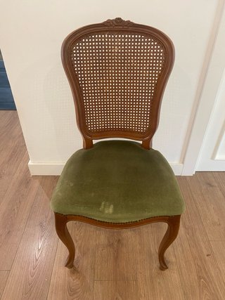 6 Sillas Clásicas Madera y Rattan