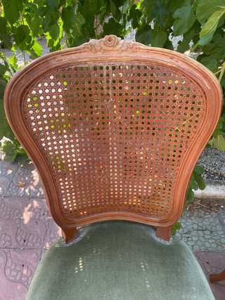 6 Sillas Clásicas Madera y Rattan