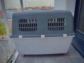Transportín grande para perros con ruedas y freno
