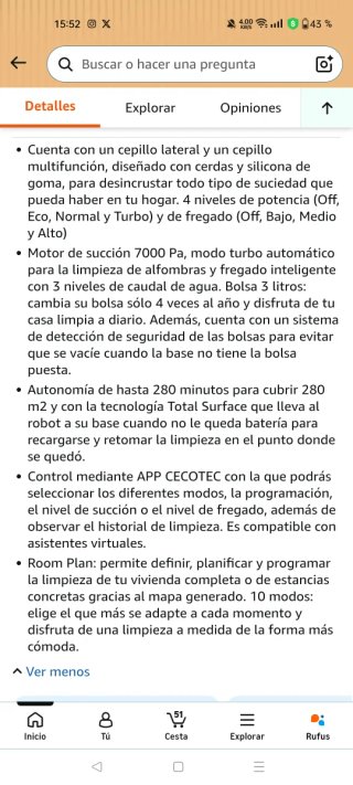 Conga 8290 Robot Aspirador Nuevo