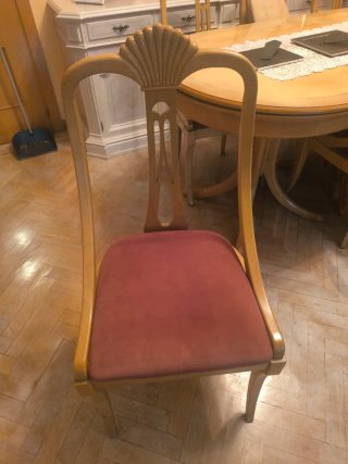 Mesa de roble macizo con 6 sillas
