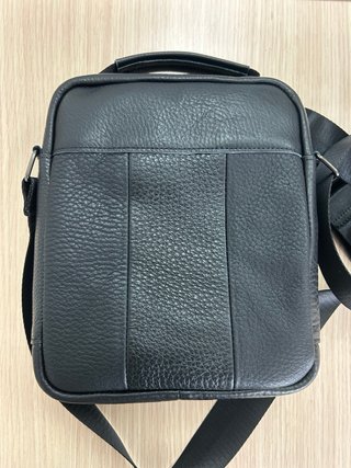 Bolso bandolera piel hombre negro