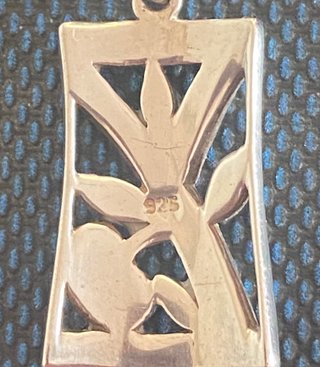 Pendientes Plata y Nácar Diseño Bambú