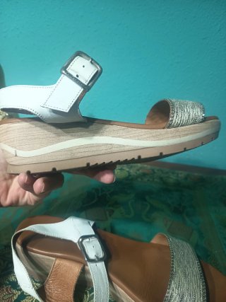 Sandalias Paula Urban Plata/Blanco