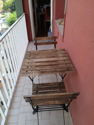Mesa y 2 Sillas Ikea Balcón Madera