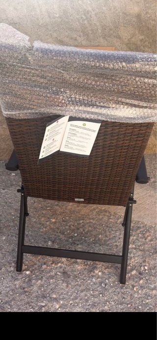 Super!! Silla plegable jardín mimbre y metal