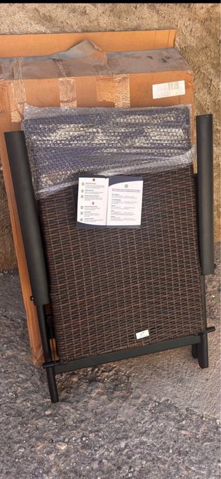 Super!! Silla plegable jardín mimbre y metal