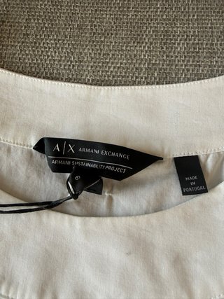Vestido Armani Exchange blanco y beige Talla M