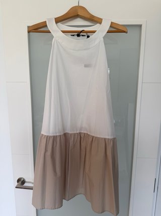 Vestido Armani Exchange blanco y beige Talla M