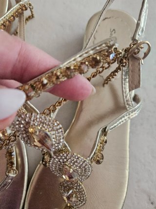 Infradito gioiello oro/argento