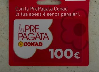Carta Conad PrePagata 100€ vendo a 80€