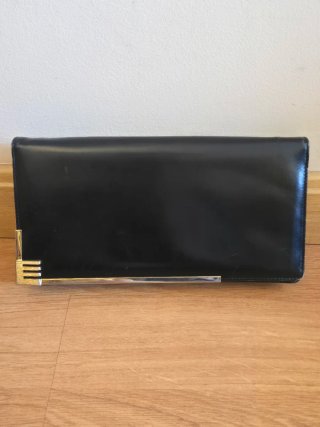 Bolso de mano vintage negro dorado