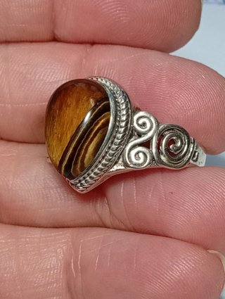 Anillo Plata Ley Ojo Tigre