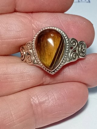 Anillo Plata Ley Ojo Tigre