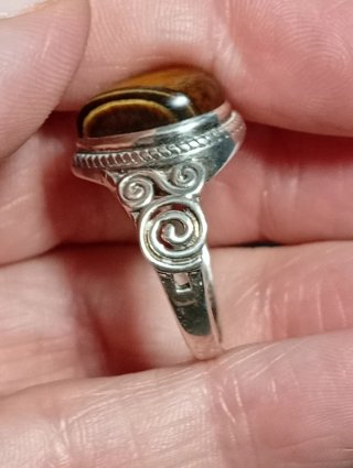 Anillo Plata Ley Ojo Tigre