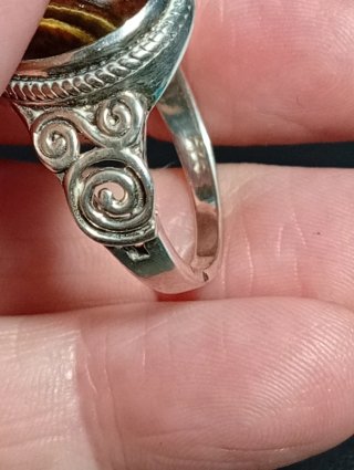 Anillo Plata Ley Ojo Tigre