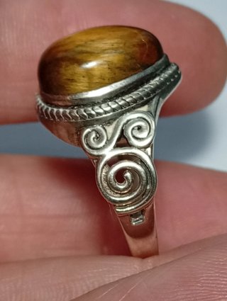 Anillo Plata Ley Ojo Tigre