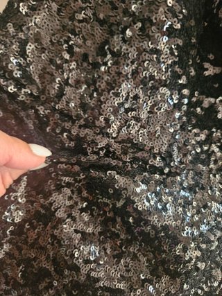 DOFRA Blazer Paillettes Nero/Argento Taglia Unica