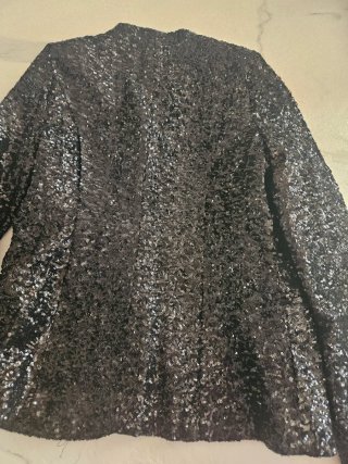 DOFRA Blazer Paillettes Nero/Argento Taglia Unica