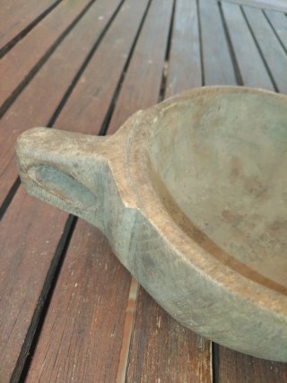 Cuenco dornillo escudilla madera maciza S.XVIII