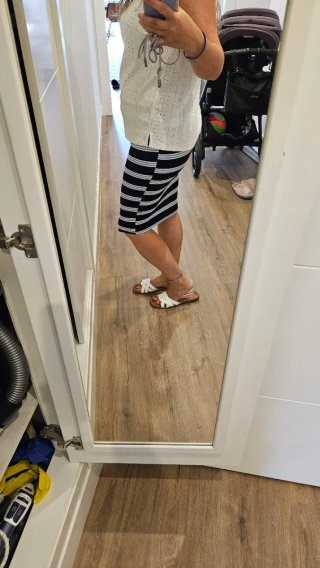 Falda de rayas Stradivarius