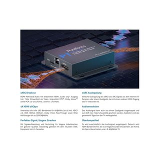 PureTools 18GB Adaptador extractor audio HDMI eARC