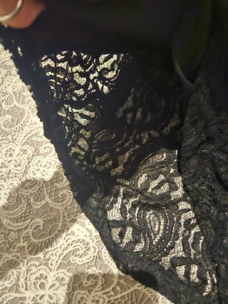 Abito pizzo monospalla nero
