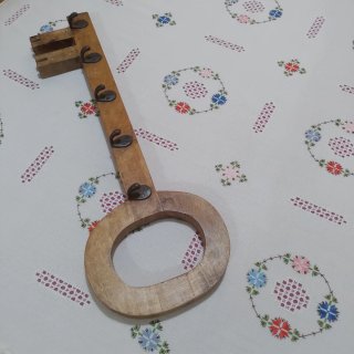 Perchero Llave Madera Rústico 5 Ganchos