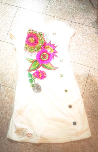 Vestido Verano Estilo Desigual, elástico,t.38 /40