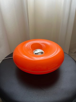 Lampada ciambella USB touch arancione simil Ikea