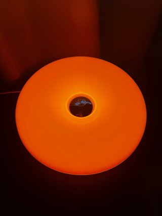 Lampada ciambella USB touch arancione simil Ikea