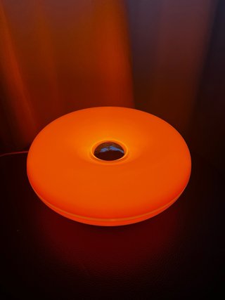 Lampada ciambella USB touch arancione simil Ikea